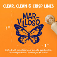 Marvilloso Marvelous Butterfly Spanish Compliment Teacher Stamp Rubber Stamp for Stamping Crafting Planners