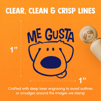 Me Gusta I Like It Spanish Cartoon Dog Teacher Stamp Rubber Stamp for Stamping Crafting Planners