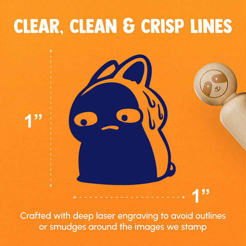 Nervous Bunny Scared Worried Dark Shadow Reaction Rubber Stamp for Stamping Crafting Planners