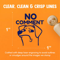 No Comment Bombastic Side Eye Dog Rubber Stamp for Stamping Crafting Planners