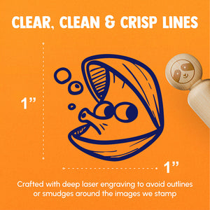 Open Cartoon Clam Blowing Bubbles Shellfish Rubber Stamp for Stamping Crafting Planners