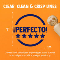 Perfecto Five Star Compliment Spanish Teacher Stamp Rubber Stamp for Stamping Crafting Planners