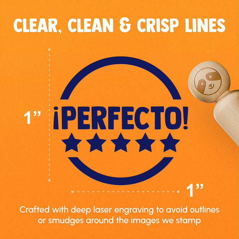 Perfecto Five Star Compliment Spanish Teacher Stamp Rubber Stamp for Stamping Crafting Planners
