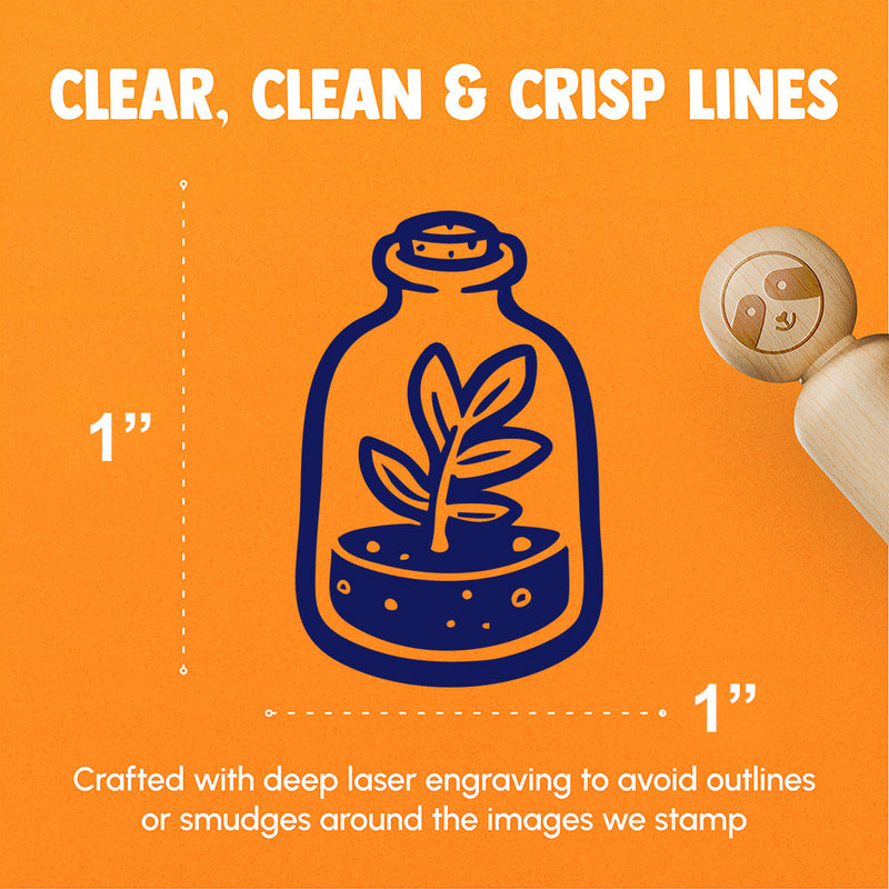 Plant Terrarrium In Jar Bottle Dirt Rubber Stamp for Stamping Crafting Planners