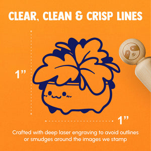 Potted Plant Creature Cute Kawaii Gardening Rubber Stamp for Stamping Crafting Planners