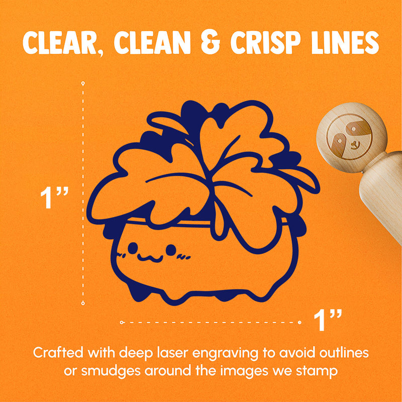 Potted Plant Creature Cute Kawaii Gardening Rubber Stamp for Stamping Crafting Planners