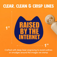 Raised By The Internet Cat Kid Lifestyle Rubber Stamp for Stamping Crafting Planners