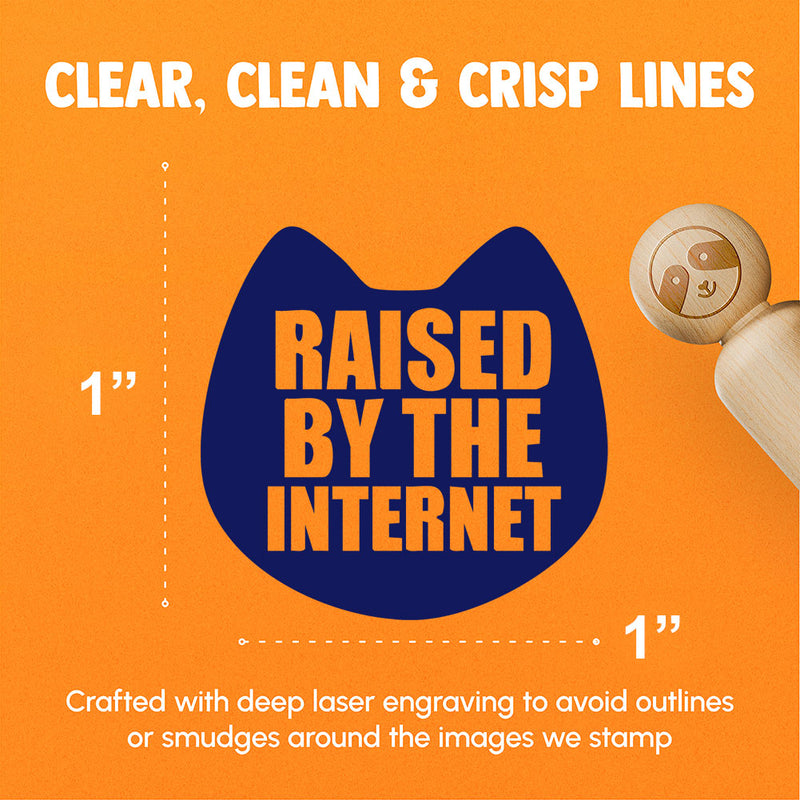 Raised By The Internet Cat Kid Lifestyle Rubber Stamp for Stamping Crafting Planners