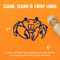 Realistic Crab Beach Seafood Shelfish Rubber Stamp for Stamping Crafting Planners