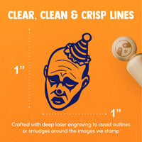Realistic Sad Clown Man Jester Rubber Stamp for Stamping Crafting Planners