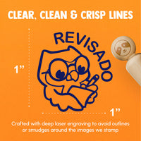 Revisado Owl Spanish Homework Revised Teacher Stamp Rubber Stamp for Stamping Crafting Planners