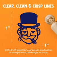 Rich Man Top Hat Mustache Tycoon Cigar Rubber Stamp for Stamping Crafting Planners