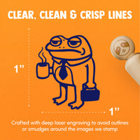Sad Business Frog Coffee Suitcase Tie Rubber Stamp for Stamping Crafting Planners
