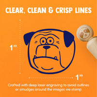 Shocked Surprised Cartoon Bulldog Pet Animal Rubber Stamp for Stamping Crafting Planners