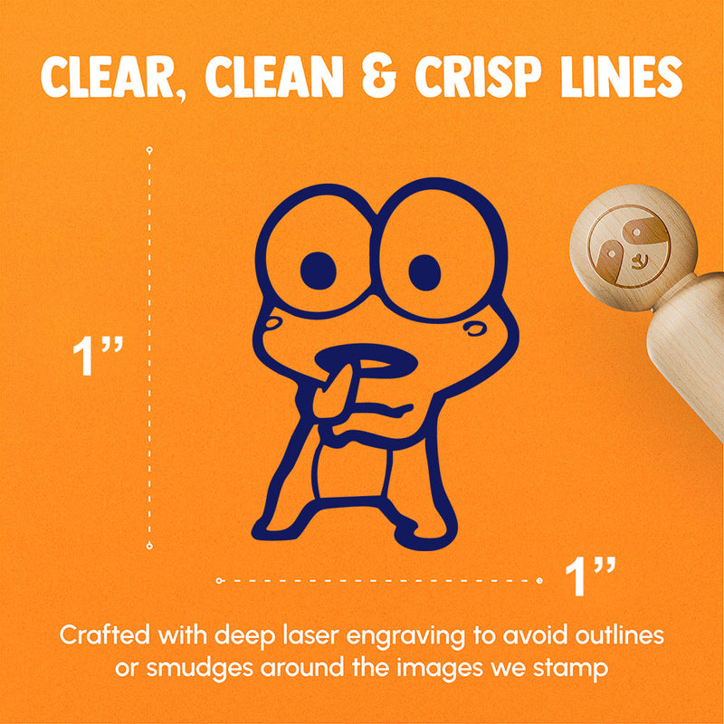 Shocked Surprised Speechless Frog Rubber Stamp for Stamping Crafting Planners