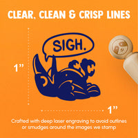 Sigh Depressed Raven Crow Bird Emo Rubber Stamp for Stamping Crafting Planners