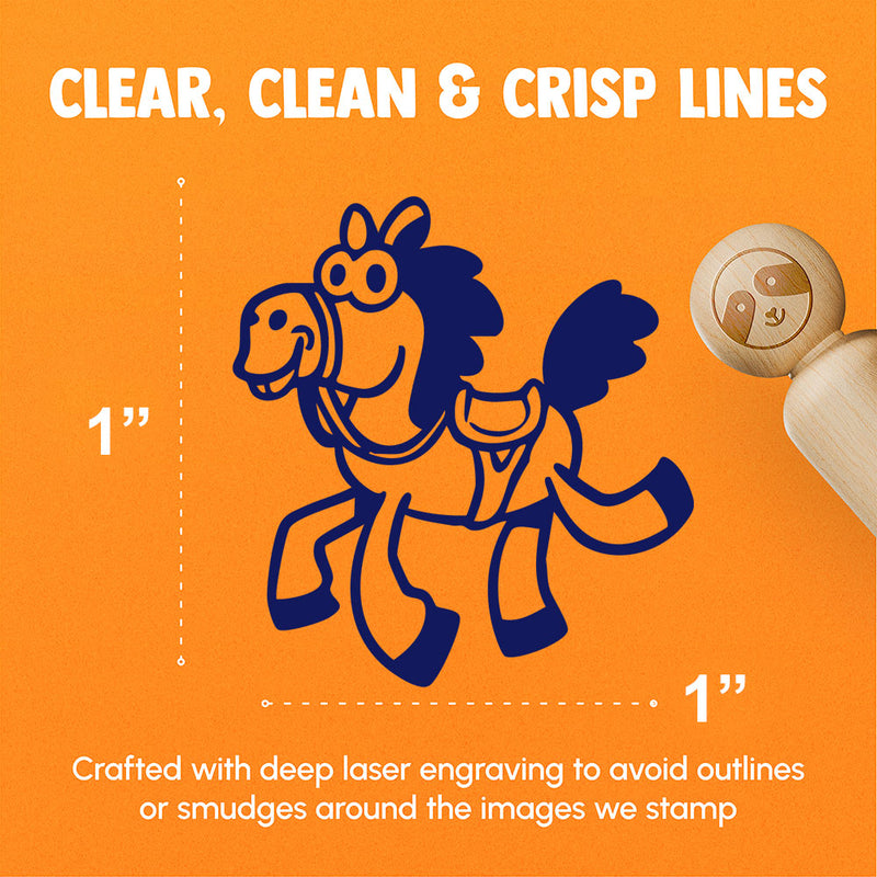 Silly Cartoon Horse Prancing Galloping Skipping Rubber Stamp for Stamping Crafting Planners