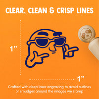 Silly Finger Guns and Sunglasses Cool Rubber Stamp for Stamping Crafting Planners