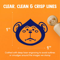 Silly Monkey Round Head Ape Chimpanzee Rubber Stamp for Stamping Crafting Planners