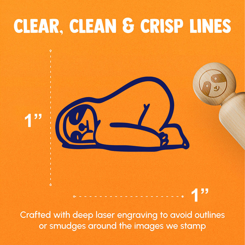 Sleeping Lazy Tired Sloth Butt Up Rubber Stamp for Stamping Crafting Planners