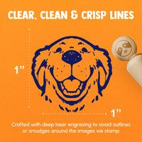 Smiling Goofy Golden Retriever Dog Rubber Stamp for Stamping Crafting Planners