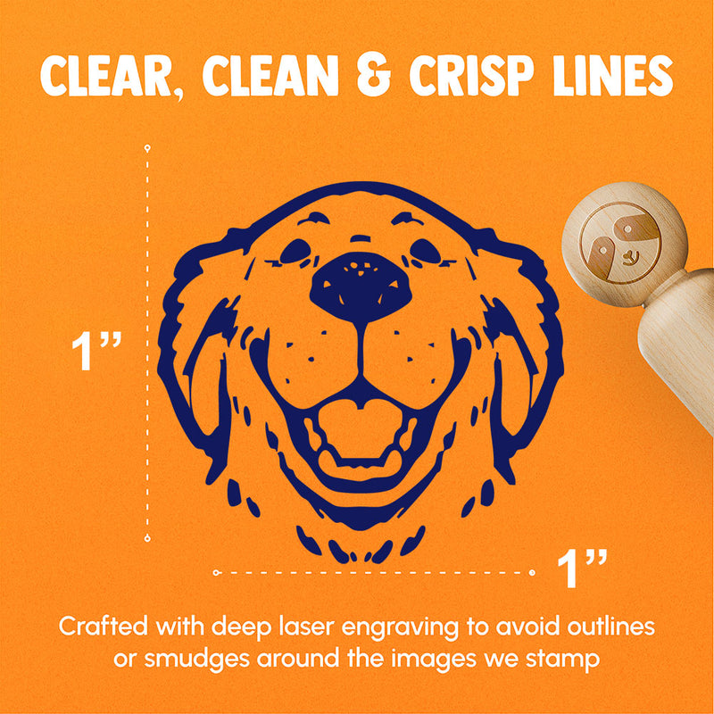 Smiling Goofy Golden Retriever Dog Rubber Stamp for Stamping Crafting Planners