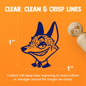 Smiling Sly Fox Suit and Tie Rubber Stamp for Stamping Crafting Planners