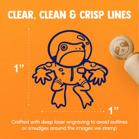 Space Frog in Spacesuit Science Fiction Rubber Stamp for Stamping Crafting Planners