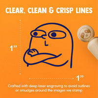 Speechless Emote Reaction Arms Crossed Funny Rubber Stamp for Stamping Crafting Planners