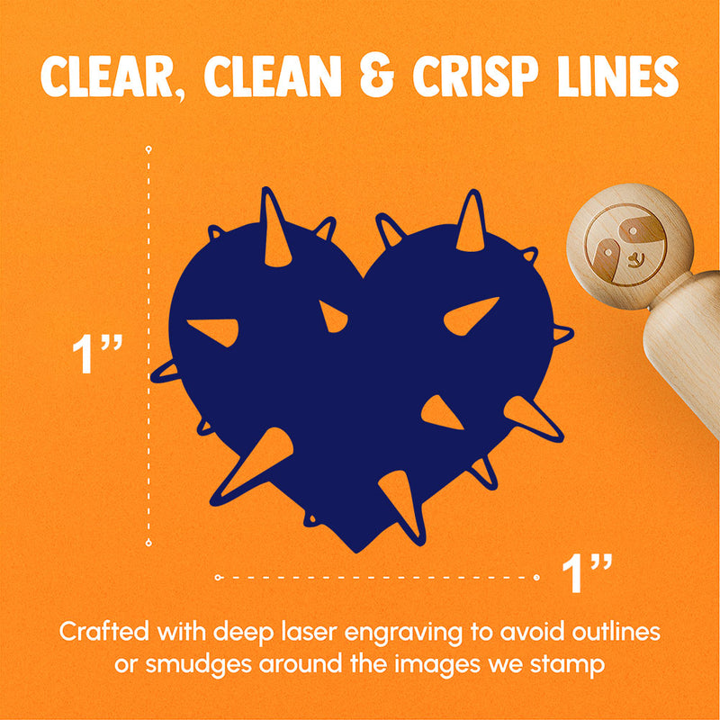 Spiked Heart Guarded Love Prickly Rubber Stamp for Stamping Crafting Planners