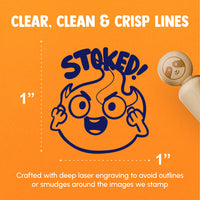 Stoked Fire Excited Positive Encouragement Rubber Stamp for Stamping Crafting Planners