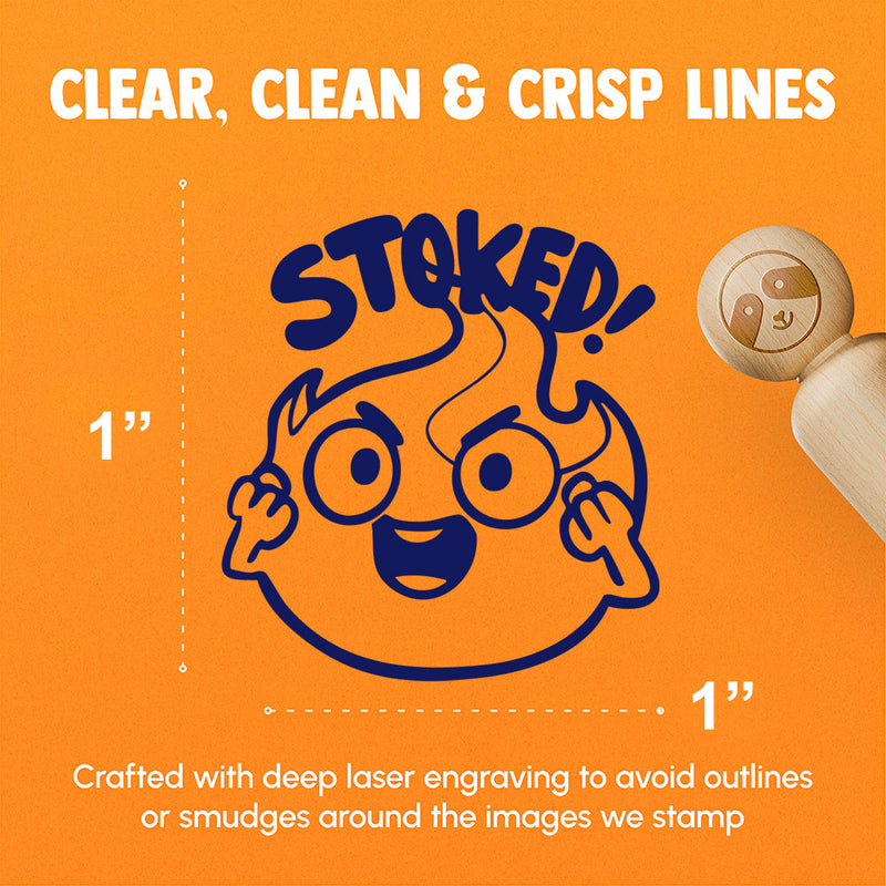 Stoked Fire Excited Positive Encouragement Rubber Stamp for Stamping Crafting Planners