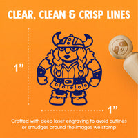 Strong Viking Barbarian Woman Norse Horned Helmet Rubber Stamp for Stamping Crafting Planners