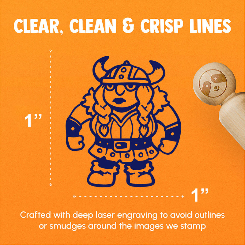 Strong Viking Barbarian Woman Norse Horned Helmet Rubber Stamp for Stamping Crafting Planners