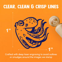 Swimming Octopus Floating Through The Sea Ocean Rubber Stamp for Stamping Crafting Planners