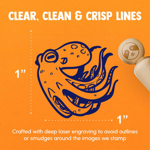 Swimming Octopus Floating Through The Sea Ocean Rubber Stamp for Stamping Crafting Planners