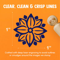 Symmetrical Spiral Flower Lotus Rubber Stamp for Stamping Crafting Planners