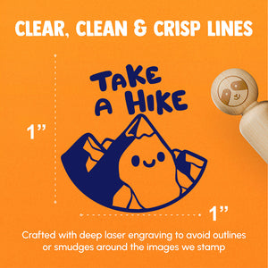 Take A Hike Cartoon Mountain Motivational Hiking Rubber Stamp for Stamping Crafting Planners