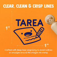 Tarea Spanish Homework Paper Pencil Teacher Stamp Rubber Stamp for Stamping Crafting Planners