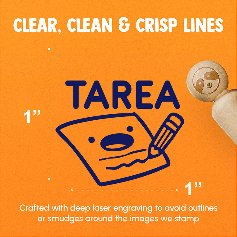 Tarea Spanish Homework Paper Pencil Teacher Stamp Rubber Stamp for Stamping Crafting Planners