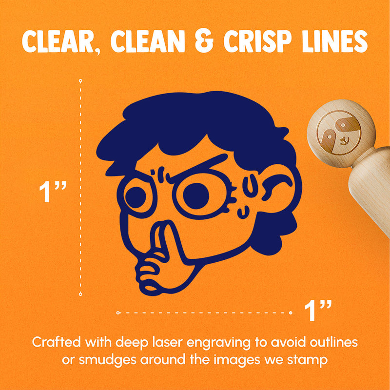 Thinking Very Hard Concentration Deciding Rubber Stamp for Stamping Crafting Planners