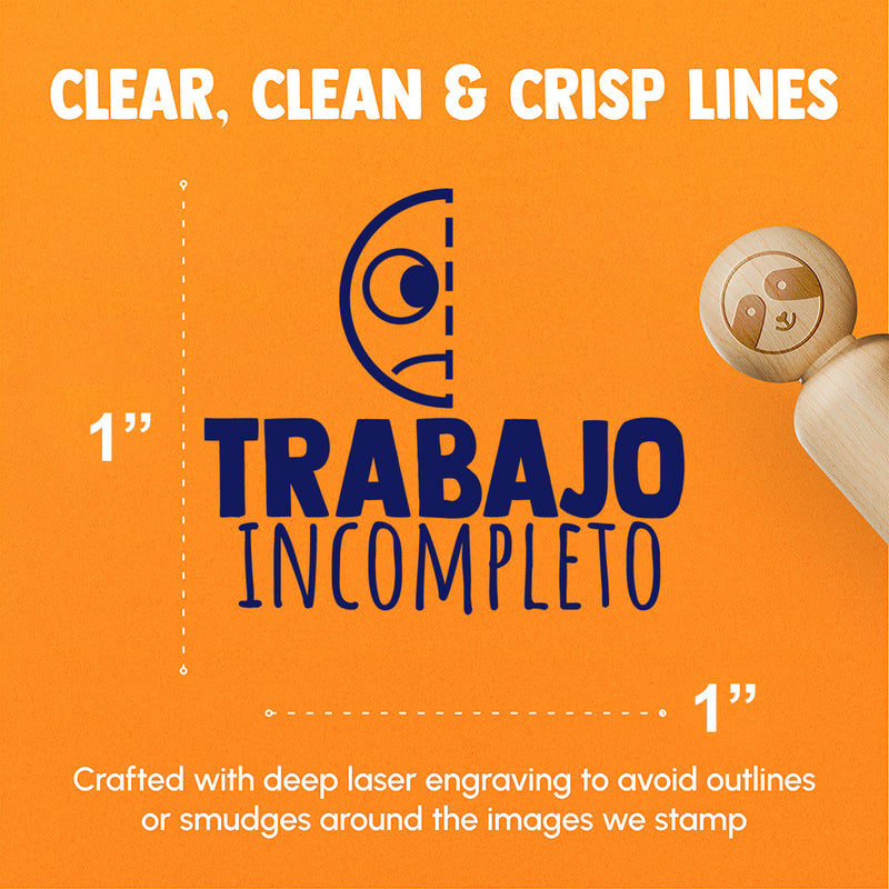 Trabajo Incompleto Incomplete Work Spanish School Teacher Stamp Rubber Stamp for Stamping Crafting Planners