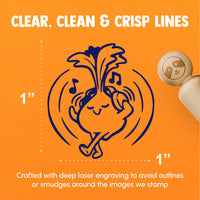 Turnip Jamming to Beat of Music Earphones Rubber Stamp for Stamping Crafting Planners