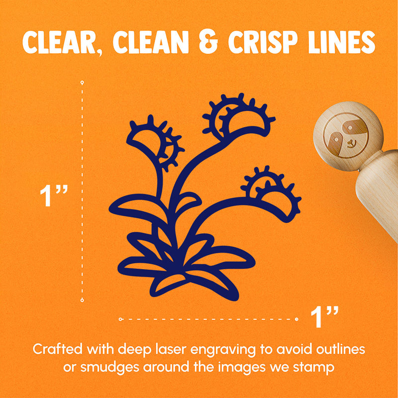 Venus Fly Trap Simple Stylized Carnivorous Plant Rubber Stamp for Stamping Crafting Planners