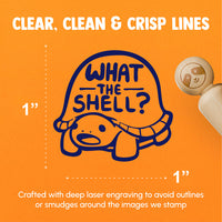 What the Shell Surprised Shocked Turtle Cute Rubber Stamp for Stamping Crafting Planners