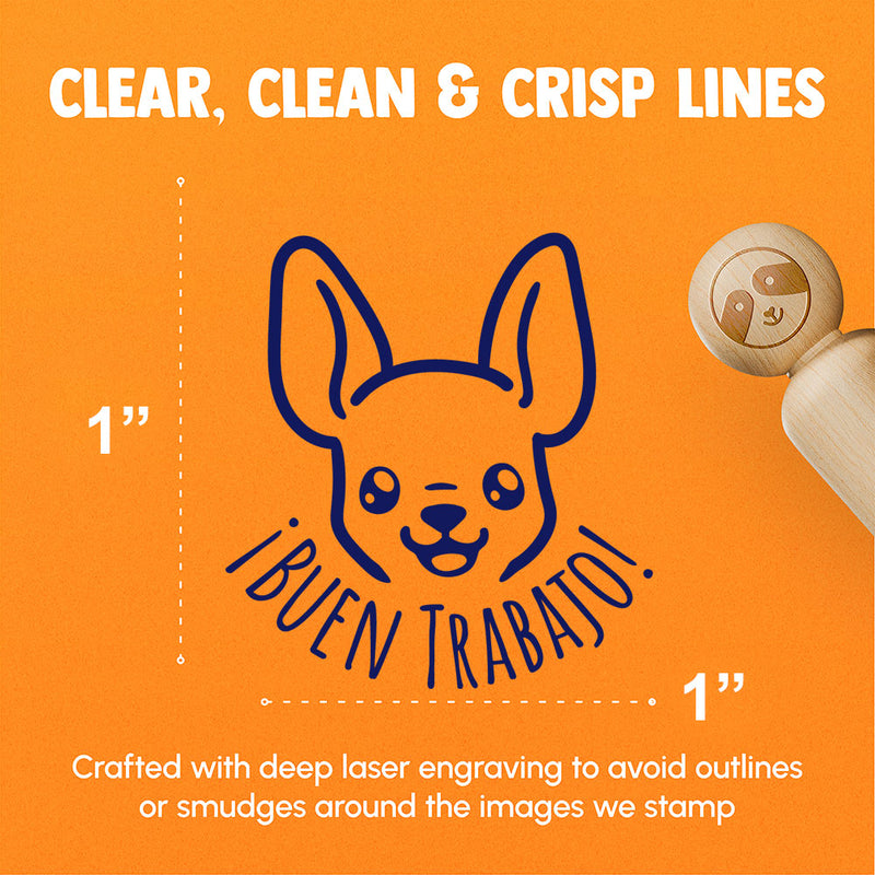 Buen Trabajo Good Work Chihuahua Dog Spanish Compliment Rubber Stamp for Stamping Crafting Planners