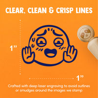 Nervous Smile Hands Up Sweating Rubber Stamp for Stamping Crafting Planners