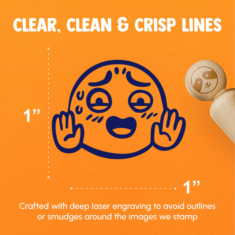 Nervous Smile Hands Up Sweating Rubber Stamp for Stamping Crafting Planners