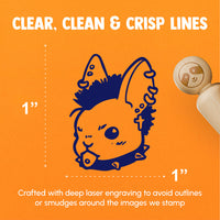 Punk Rock Bunny Rabbit with Mohawk and Piercings Rubber Stamp for Stamping Crafting Planners