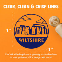 Wiltshire England Stonehenge Landmark Destination Circle Rubber Stamp for Stamping Crafting Planners